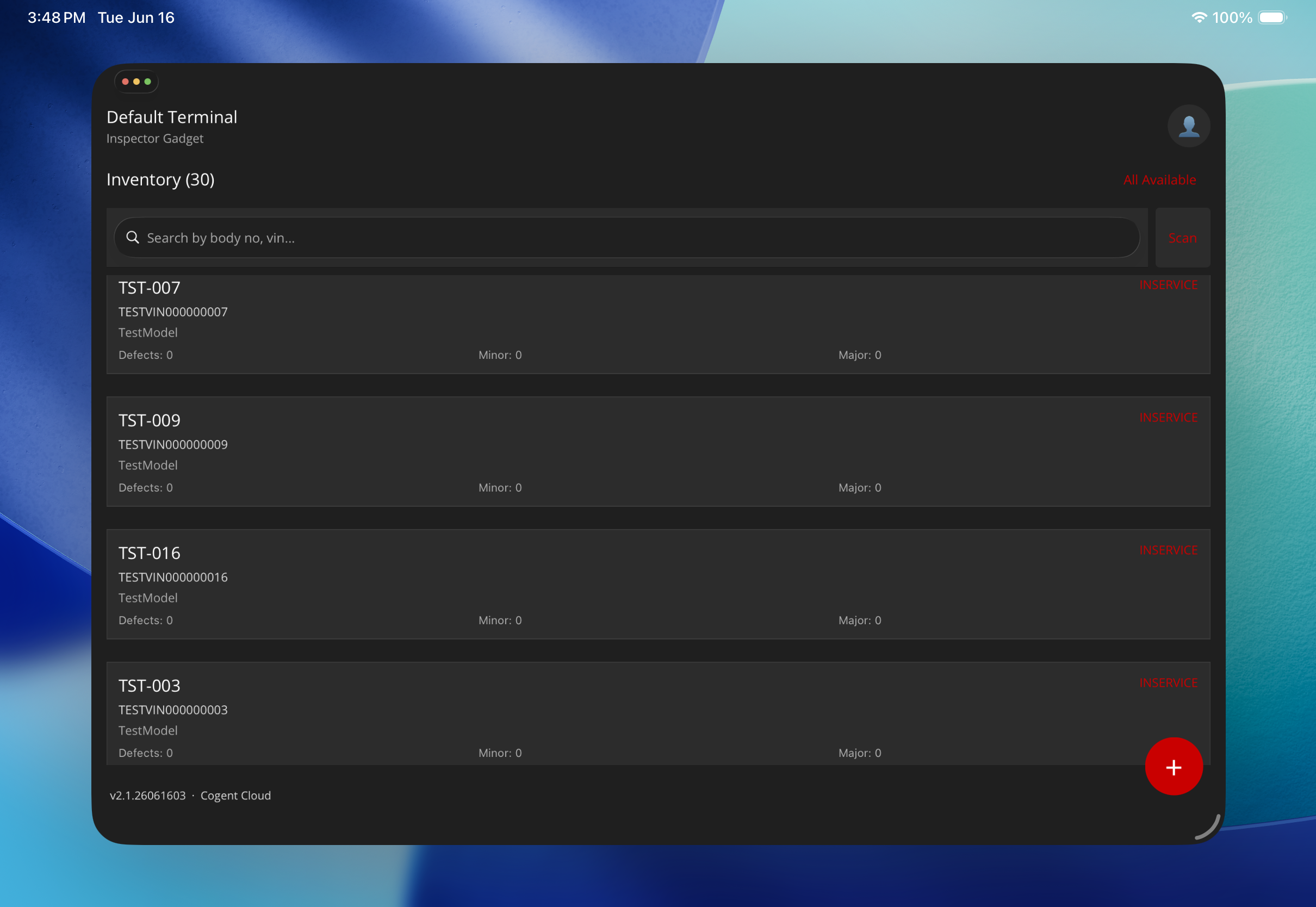 Terminal inventory on iPad