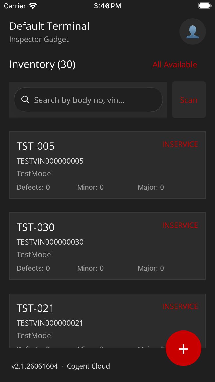 Cogent Inspect terminal inventory on iPhone